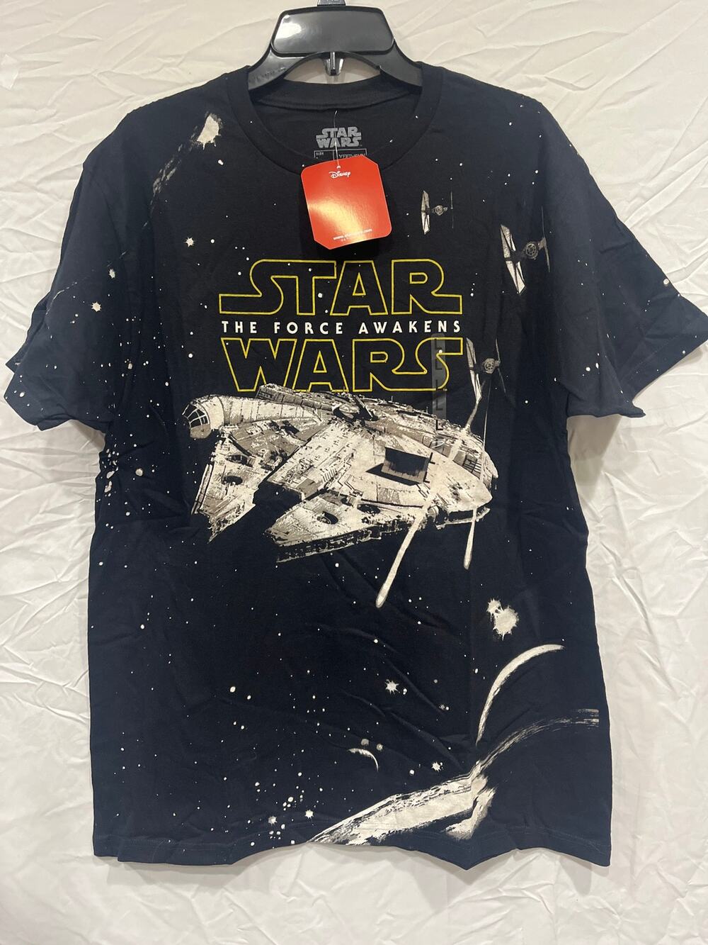 Star Wars The Force Awakens Mens Large Graphic print Tee Shirt Millennium Falcon